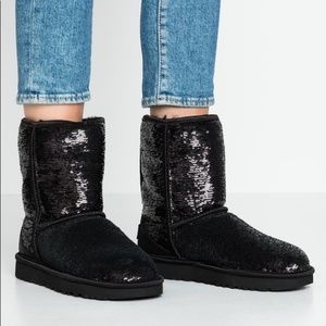 black sequin uggs size 9
